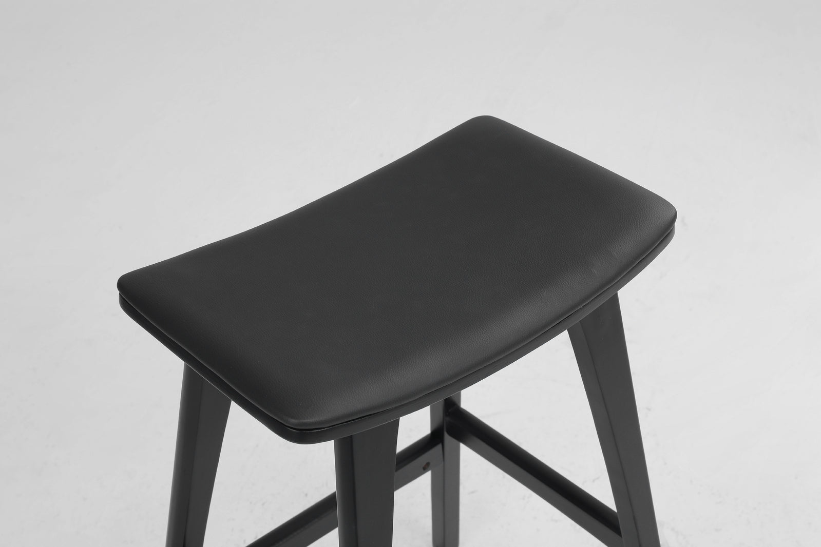 Kiyo (Set of 2) Wooden Bar Stools 65cm - Black - Homecoze