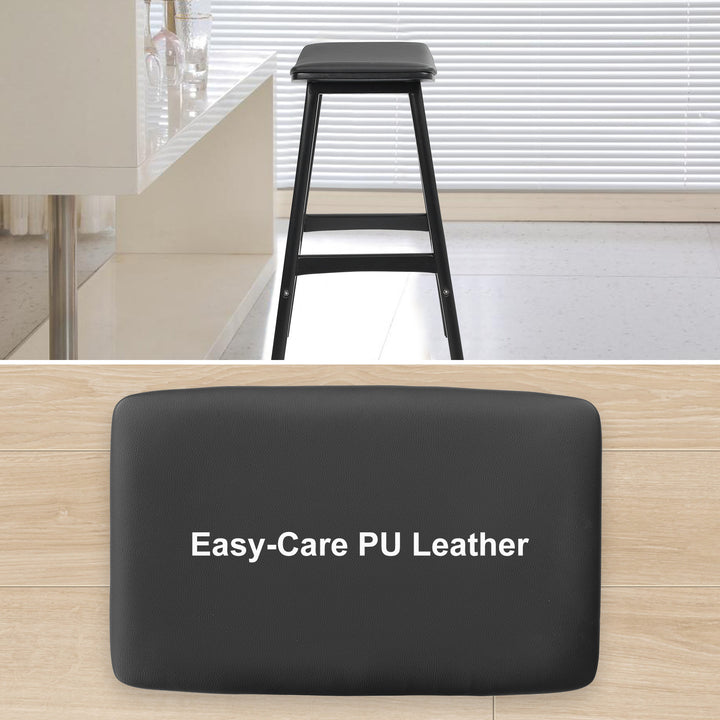 Kiyo (Set of 4) Wooden Bar Stools 65cm - Black - Homecoze