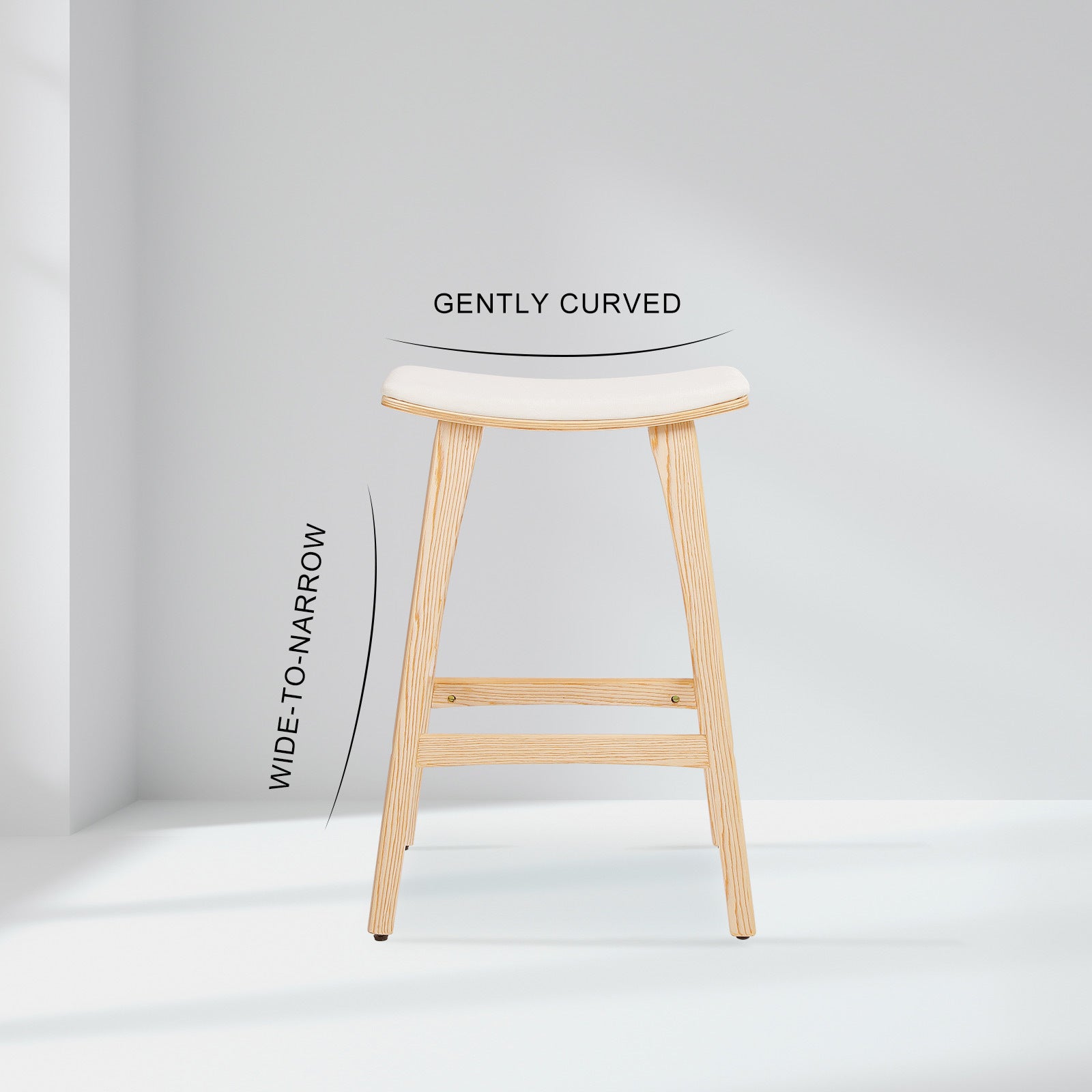 Kiyo (Set of 2) Wooden Bar Stools 65cm - Oak - Homecoze