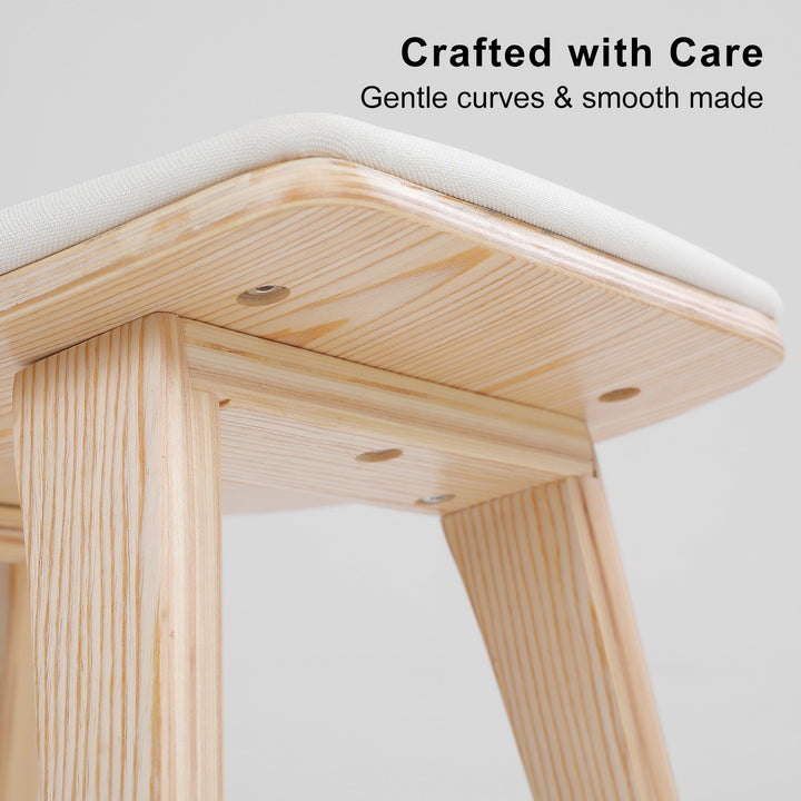 Kiyo (Set of 2) Wooden Bar Stools 65cm - Oak - Homecoze