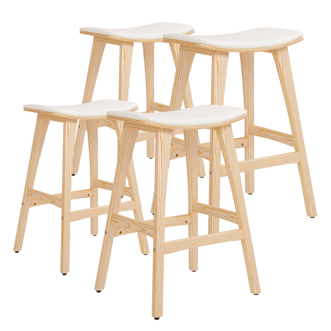 Kiyo (Set of 4) Wooden Bar Stools 65cm - Oak - Homecoze