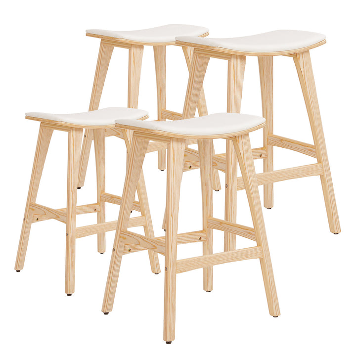 Kiyo (Set of 4) Wooden Bar Stools 65cm - Oak - Homecoze