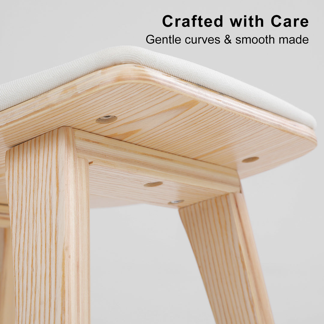 Kiyo (Set of 4) Wooden Bar Stools 65cm - Oak - Homecoze