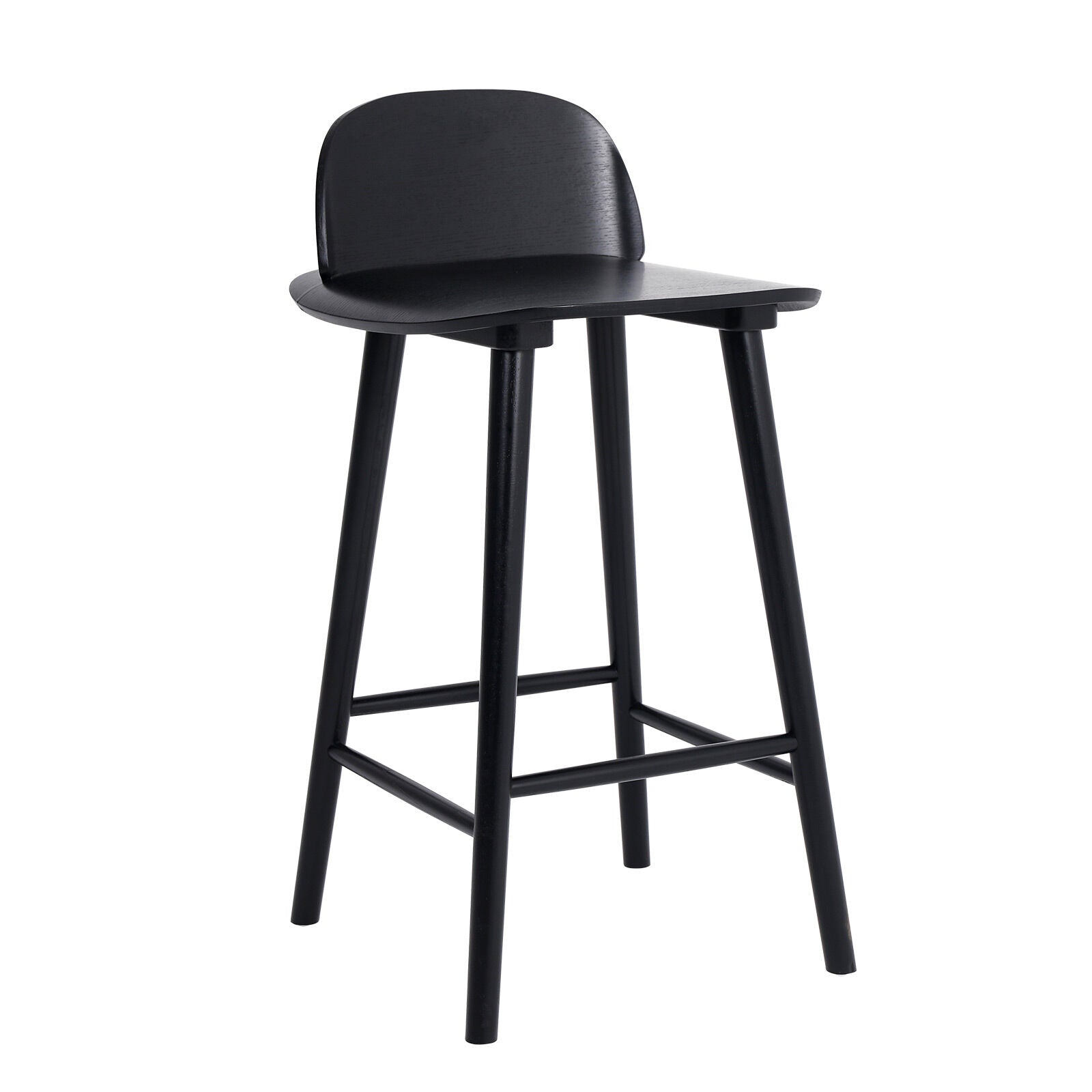 Elio (Single) Wooden Bar Stool 65cm - Black - Homecoze