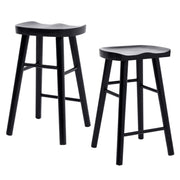 Jude (Set of 2) Wooden Bar Stools 65cm - Black - Homecoze