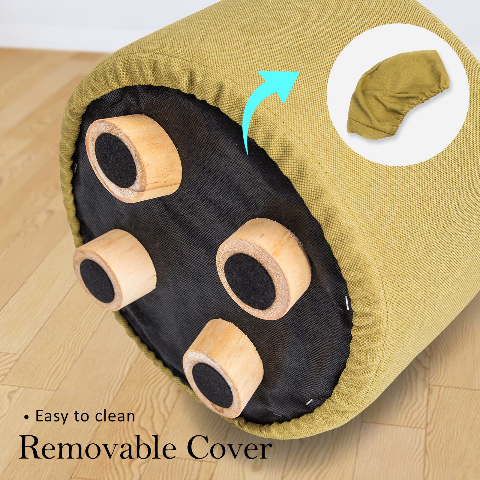 Mini Ottoman Pouffe Foot Stool - Mustard Yellow - Homecoze