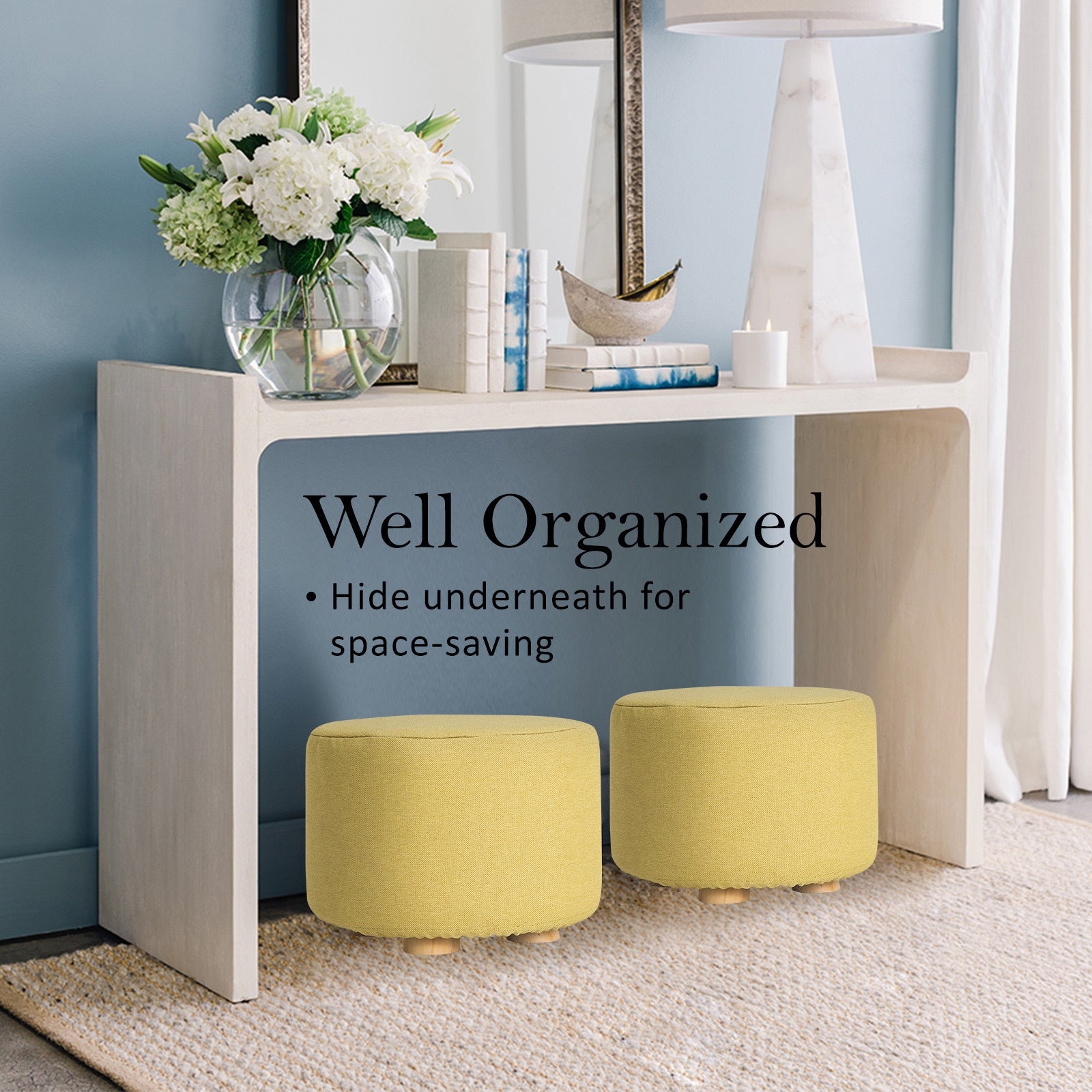 Mini Ottoman Pouffe Foot Stool - Mustard Yellow - Homecoze
