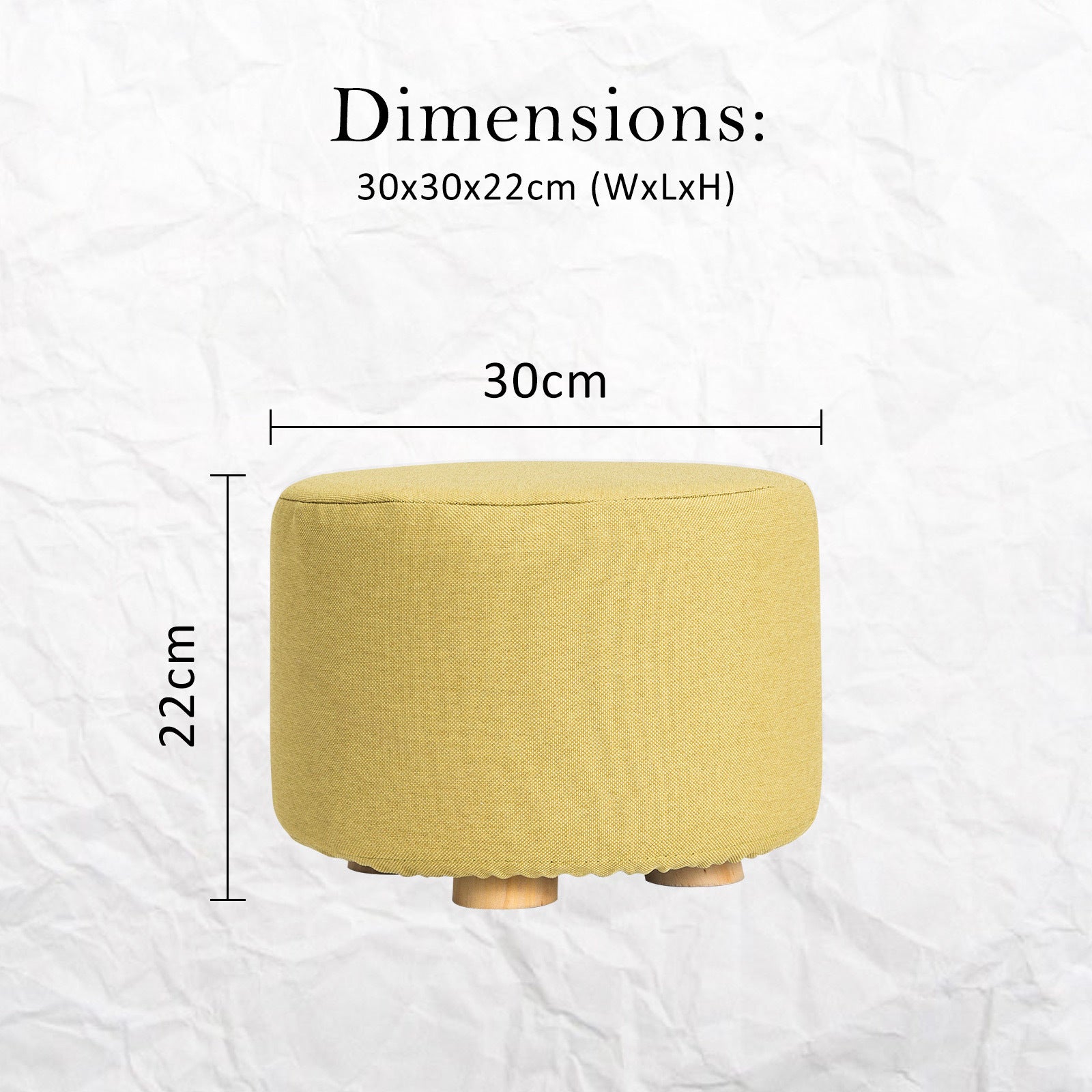 Mini Ottoman Pouffe Foot Stool - Mustard Yellow - Homecoze