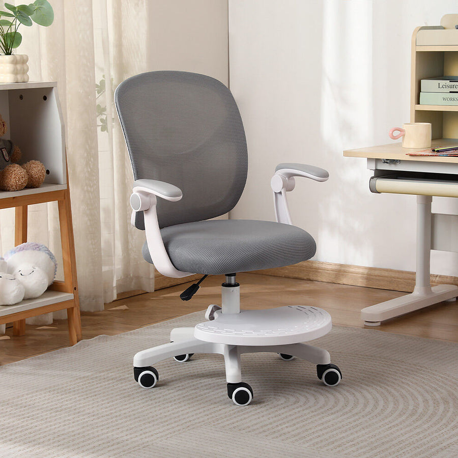 Kids Desk Chair - Children Office Study Seat with Footrest NOVA - Grey - Homecoze