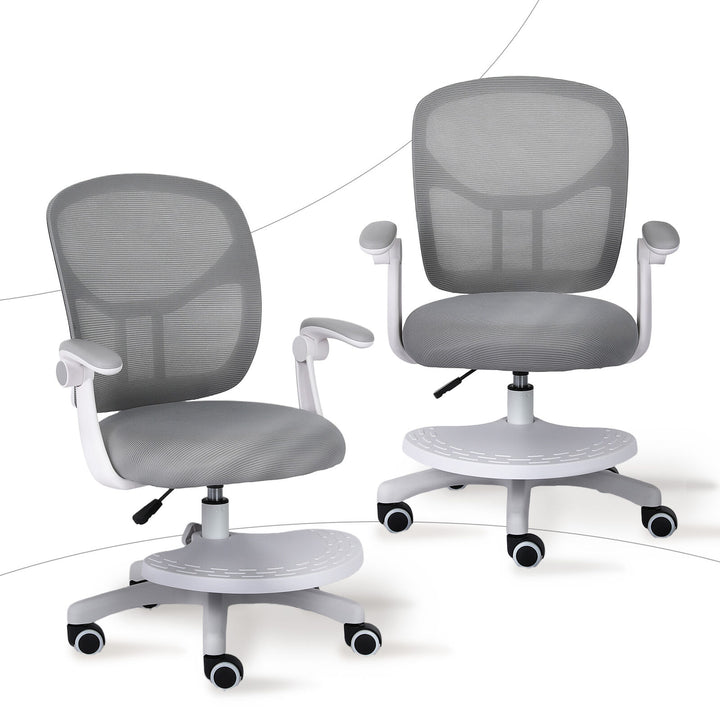 Kids Desk Chair - Children Office Study Seat with Footrest NOVA - Grey - Homecoze