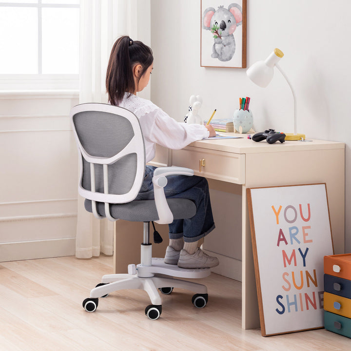Kids Desk Chair - Children Office Study Seat with Footrest NOVA - Grey - Homecoze