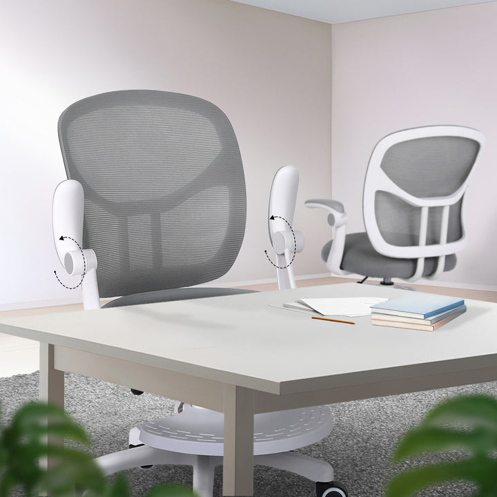 Kids Desk Chair - Children Office Study Seat with Footrest NOVA - Grey - Homecoze