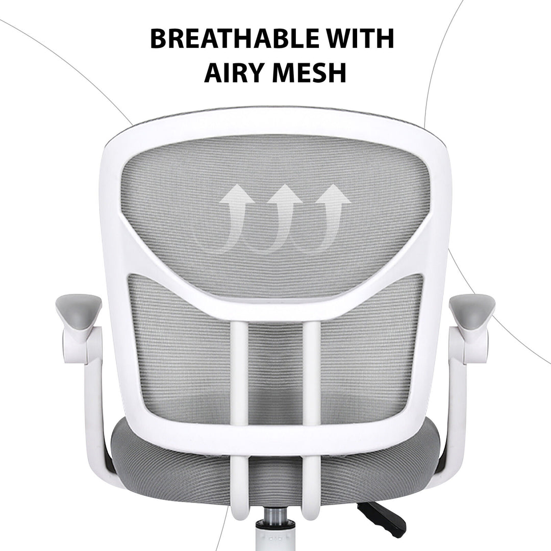 Kids Desk Chair - Children Office Study Seat with Footrest NOVA - Grey - Homecoze