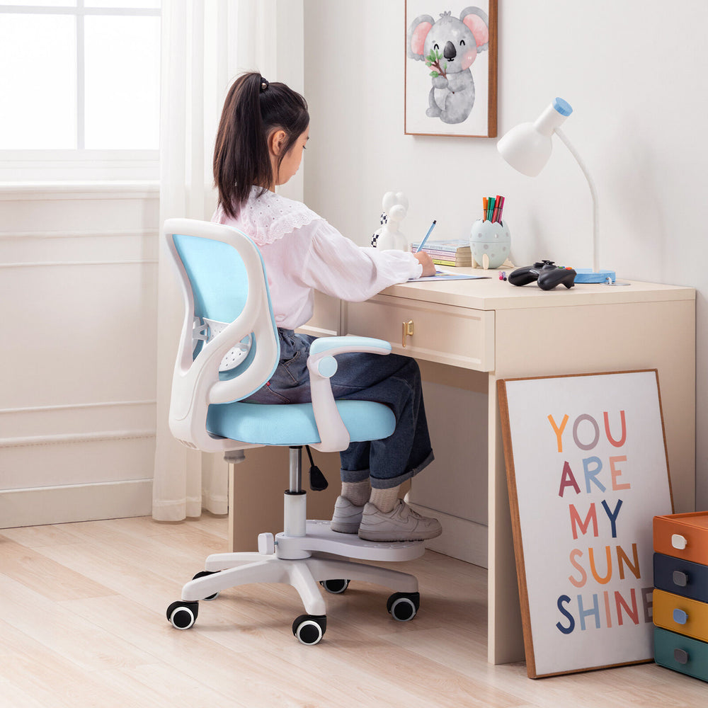 Kids Desk Chair - Children Office Study Seat with Footrest CILO - Blue - Homecoze