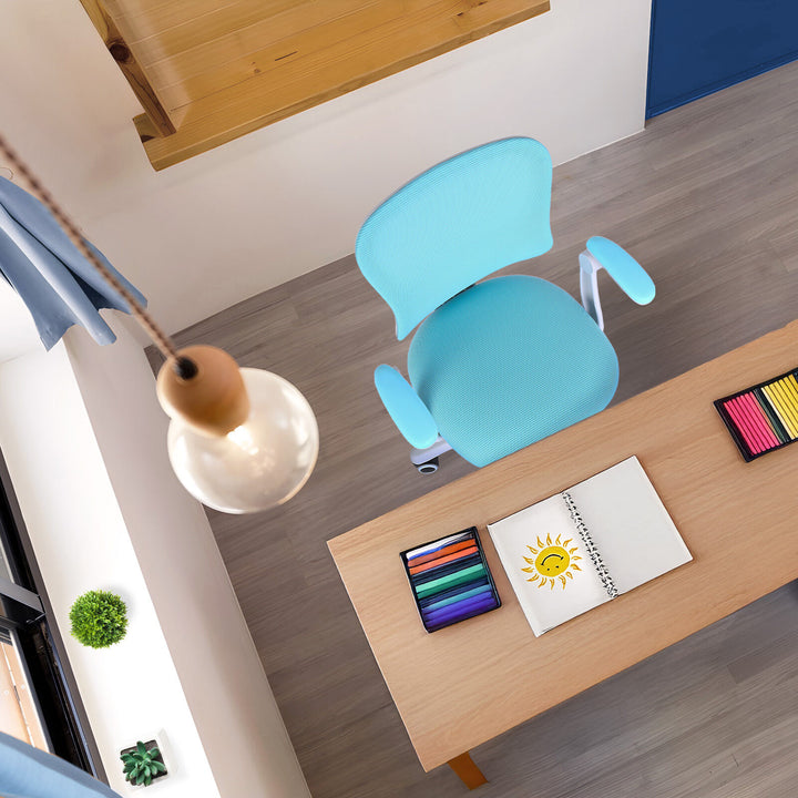 Kids Desk Chair - Children Office Study Seat with Footrest CILO - Blue - Homecoze