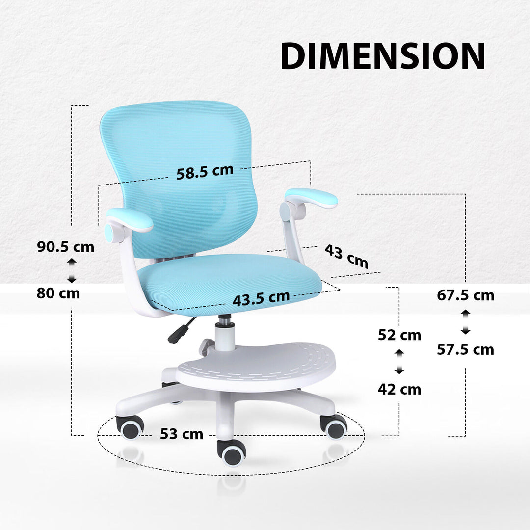 Kids Desk Chair - Children Office Study Seat with Footrest CILO - Blue - Homecoze