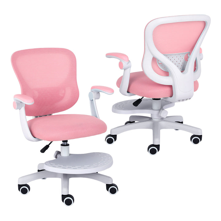 Kids Desk Chair - Children Office Study Seat with Footrest CILO - Pink - Homecoze