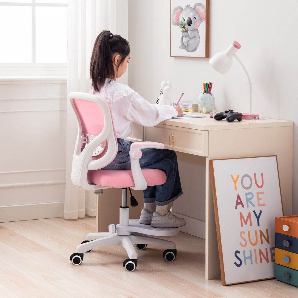 Kids Desk Chair - Children Office Study Seat with Footrest CILO - Pink - Homecoze