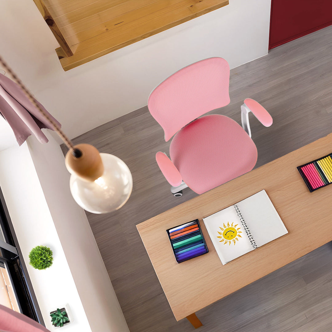 Kids Desk Chair - Children Office Study Seat with Footrest CILO - Pink - Homecoze