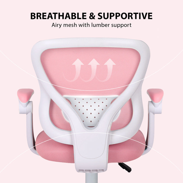 Kids Desk Chair - Children Office Study Seat with Footrest CILO - Pink - Homecoze