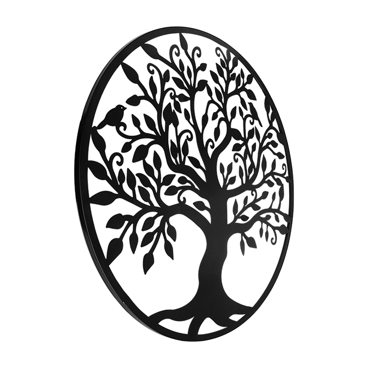 Black Tree of Life Wall Art Hanging Metal Iron Sculpture Garden 99cm - Homecoze