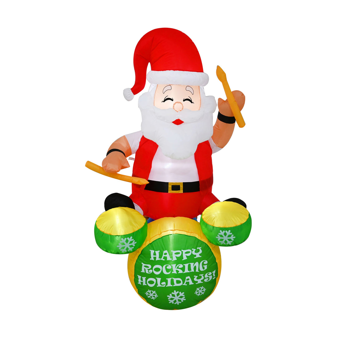 1.8m Rocking Santa Drum Kit Christmas Inflatable