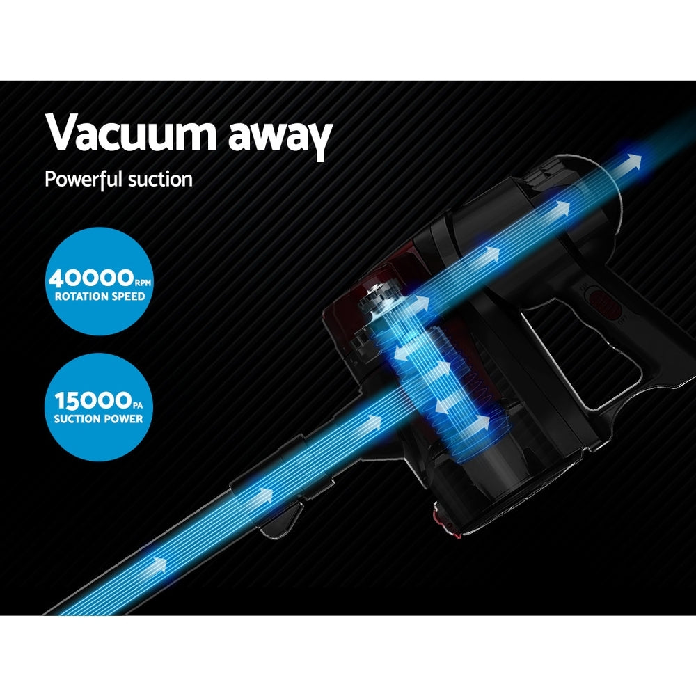 Handheld Powerful 450W Corded Stick Vacuum Cleaner - Red - Homecoze