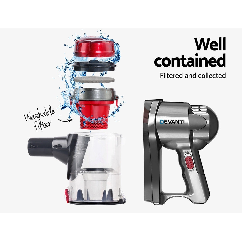 Handheld Powerful 450W Corded Stick Vacuum Cleaner - Red - Homecoze