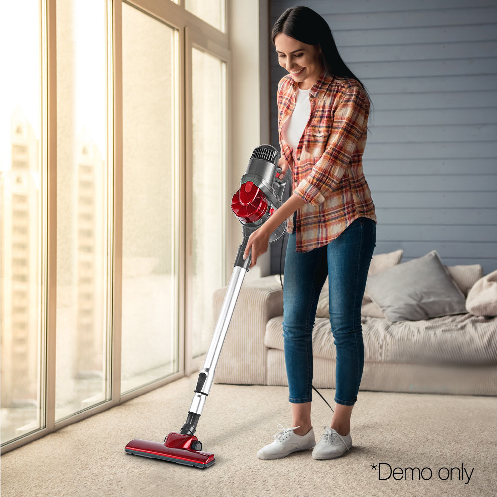 Handheld Powerful 450W Corded Stick Vacuum Cleaner - Red - Homecoze