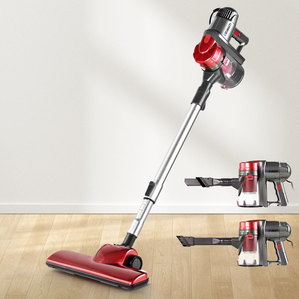 Handheld Powerful 450W Corded Stick Vacuum Cleaner - Red - Homecoze