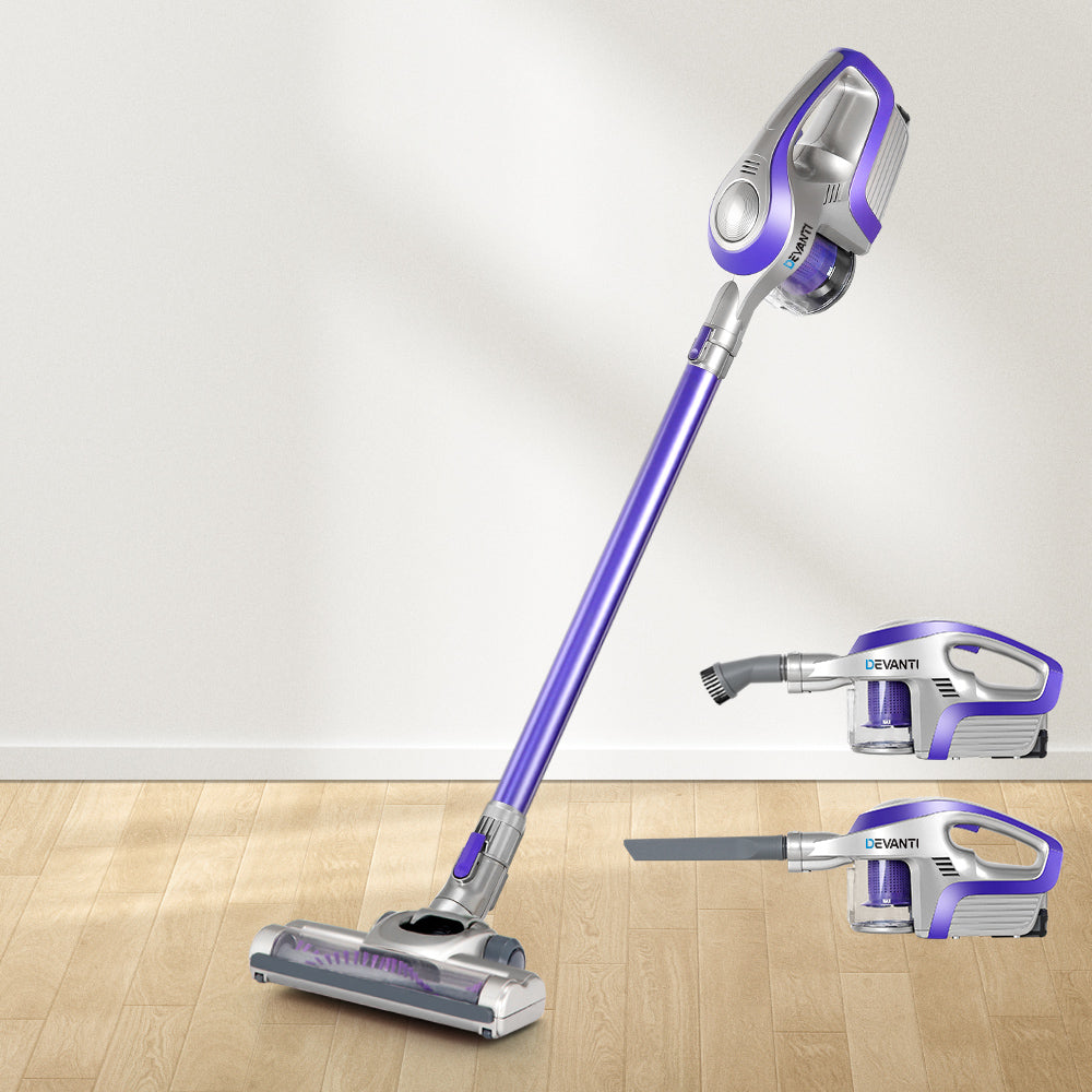 Cordless Stick Vacuum Cleaner 150W - Purple & Grey - Homecoze