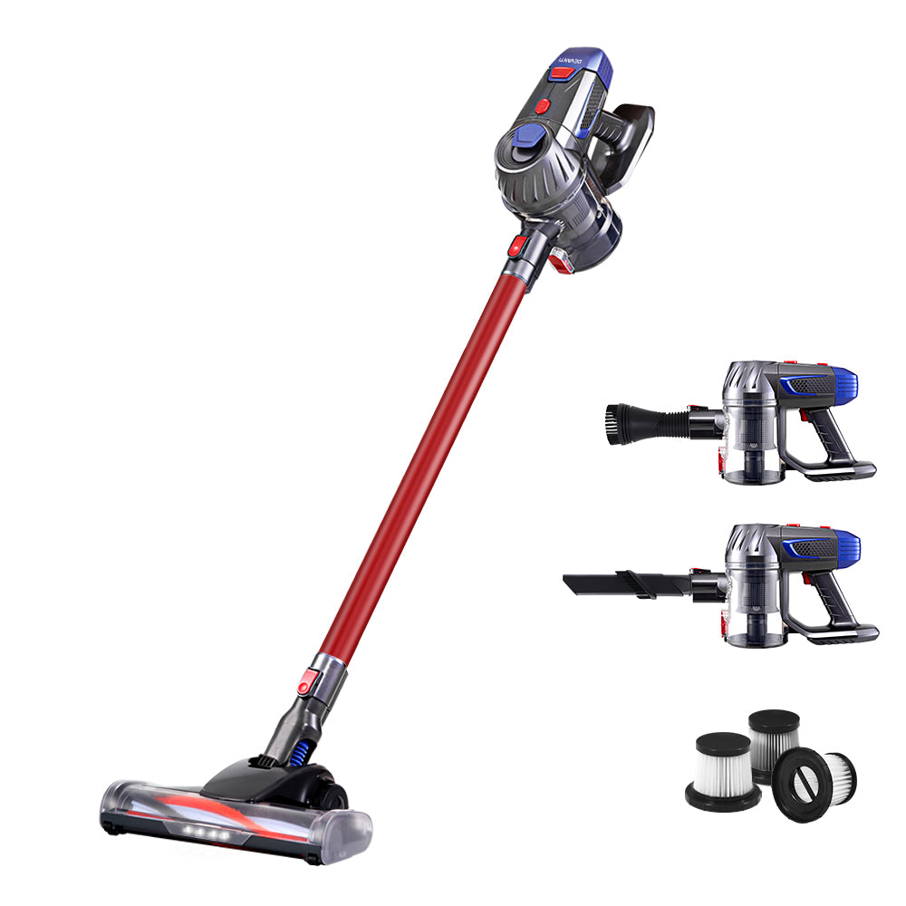 Handheld 150W Cordless 2-Speed Stick Vacuum Cleaner with HEPA Filter - Red - Homecoze