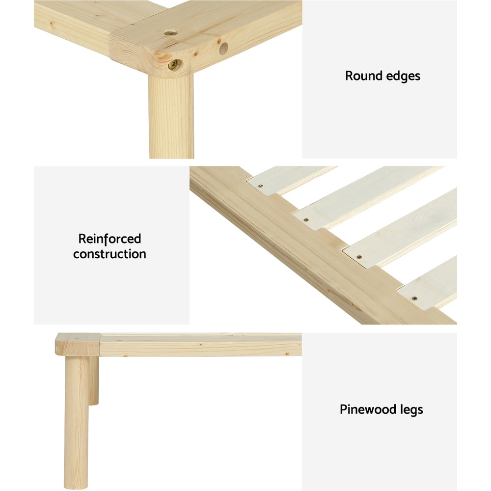 Laredo (King) Pinewood Bed Frame - Pine - Homecoze