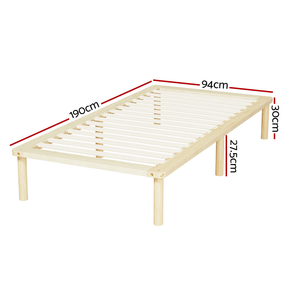 Laredo (Single) Pinewood Bed Frame - Pine - Homecoze