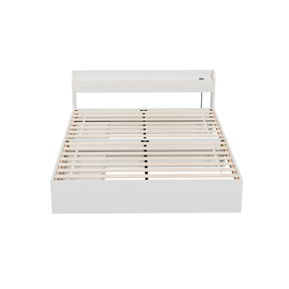 Salem (Double) Storage Bed Frame - White - Homecoze