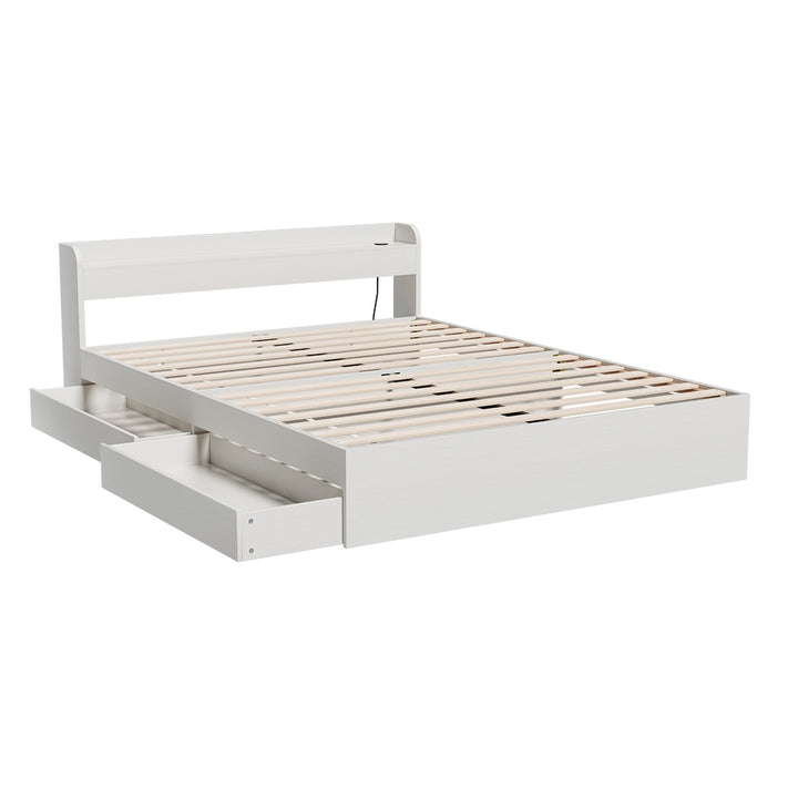 Salem (Queen) Storage Bed Frame - White