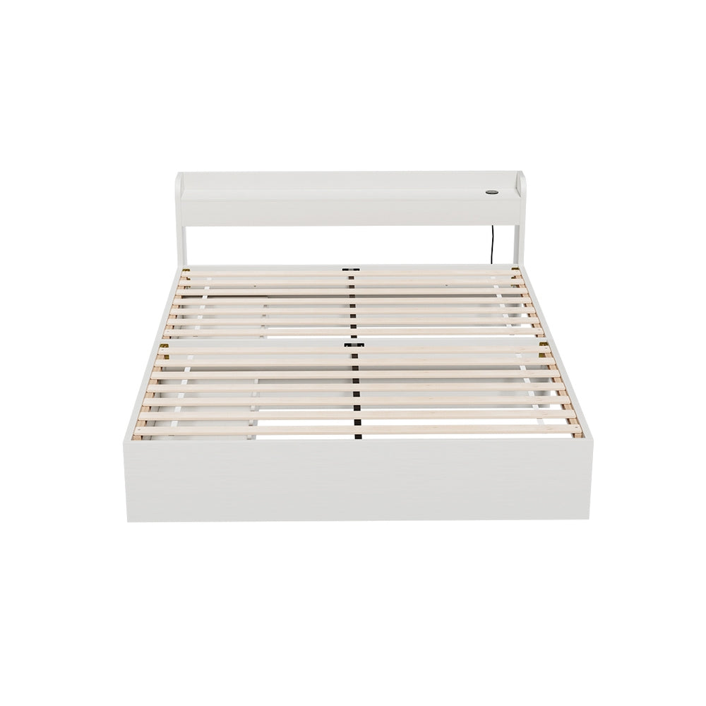 Salem (Queen) Storage Bed Frame - White - Homecoze