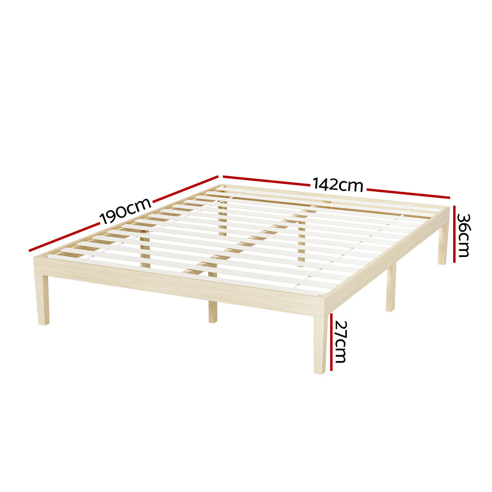 Toledo (Double) Pinewood Bed Frame - Pine - Homecoze