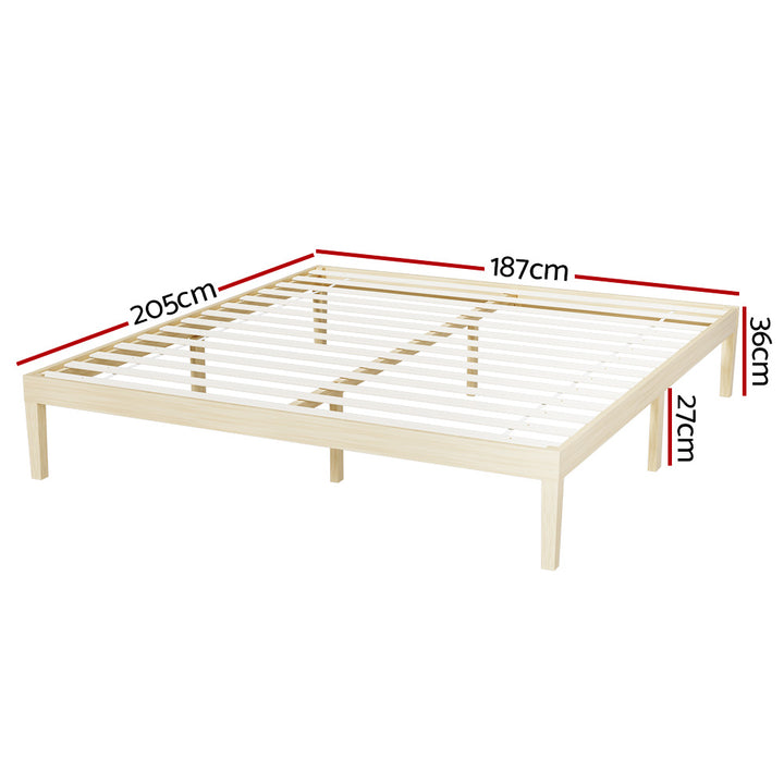 Toledo (King) Pinewood Bed Frame - Pine