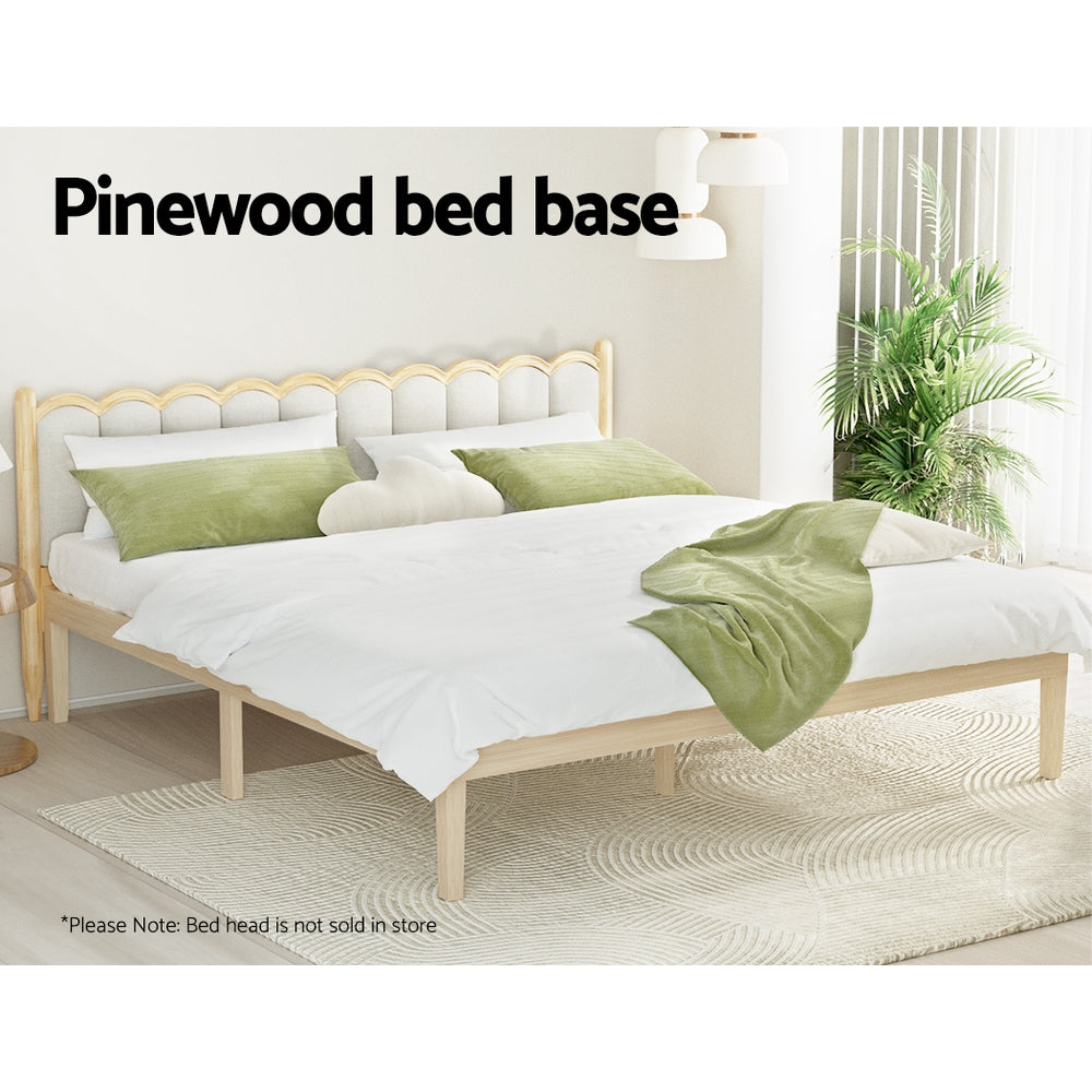 Toledo (King) Pinewood Bed Frame - Pine - Homecoze