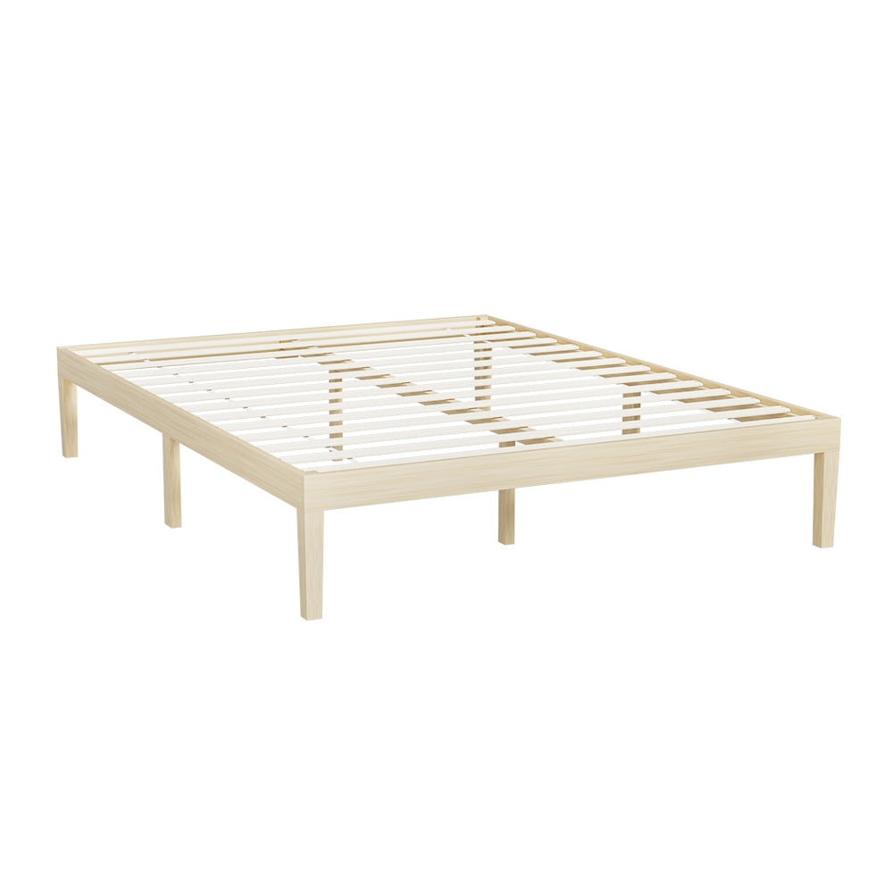 Toledo (Queen) Pinewood Bed Frame - Pine - Homecoze