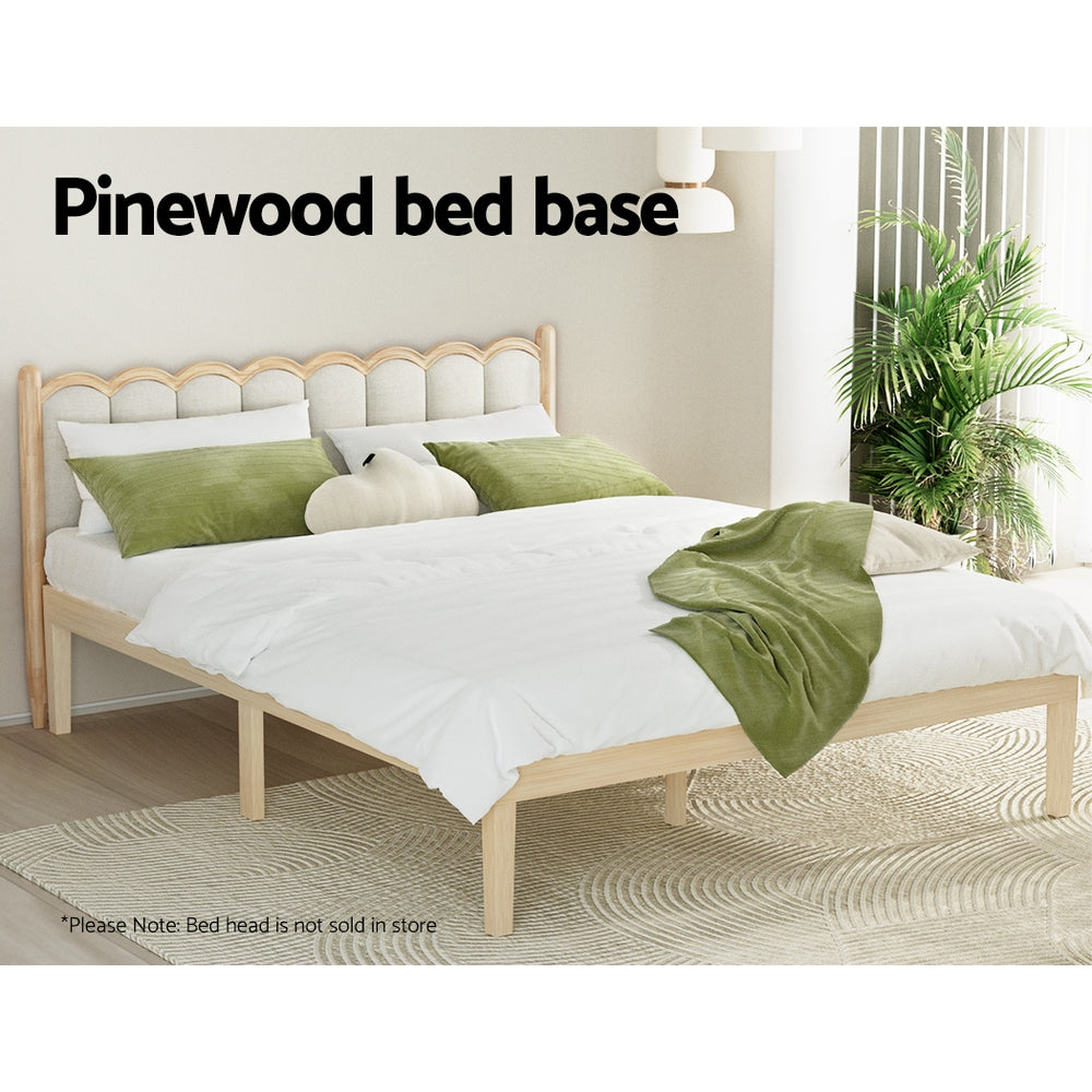 Toledo (Queen) Pinewood Bed Frame - Pine - Homecoze