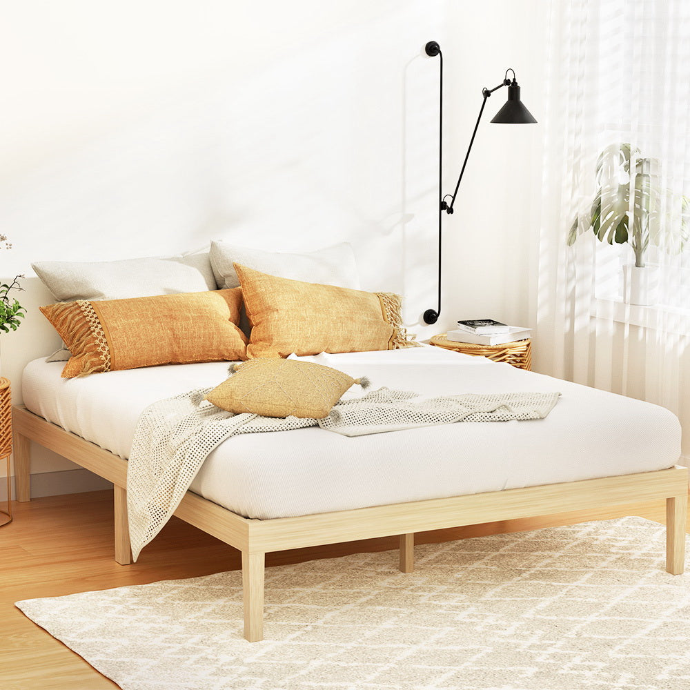 Toledo (Queen) Pinewood Bed Frame - Pine - Homecoze