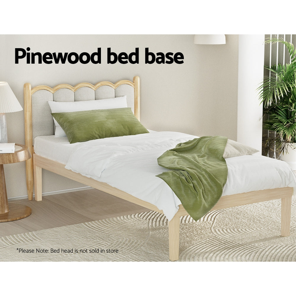 Toledo (Single) Pinewood Bed Frame - Pine - Homecoze