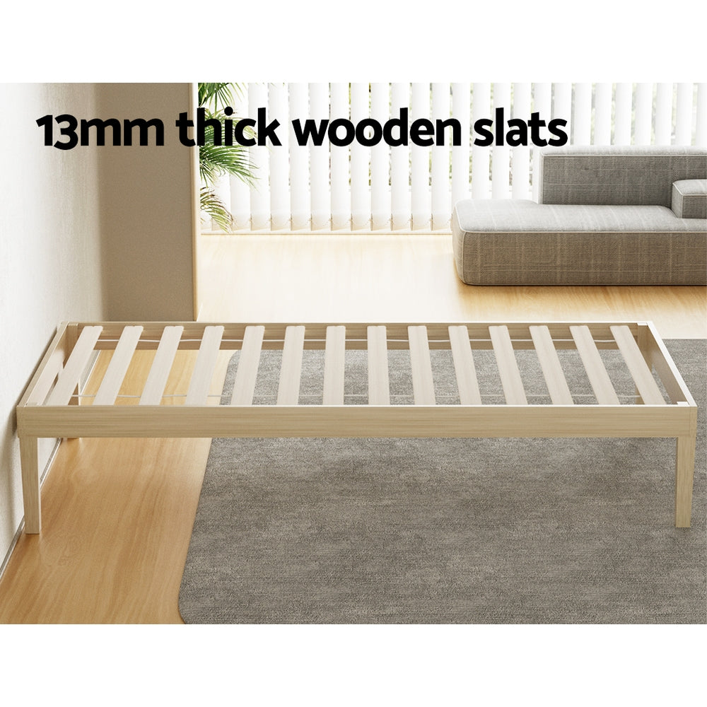 Toledo (Single) Pinewood Bed Frame - Pine - Homecoze