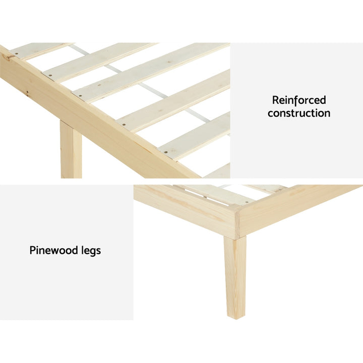 Toledo (Single) Pinewood Bed Frame - Pine