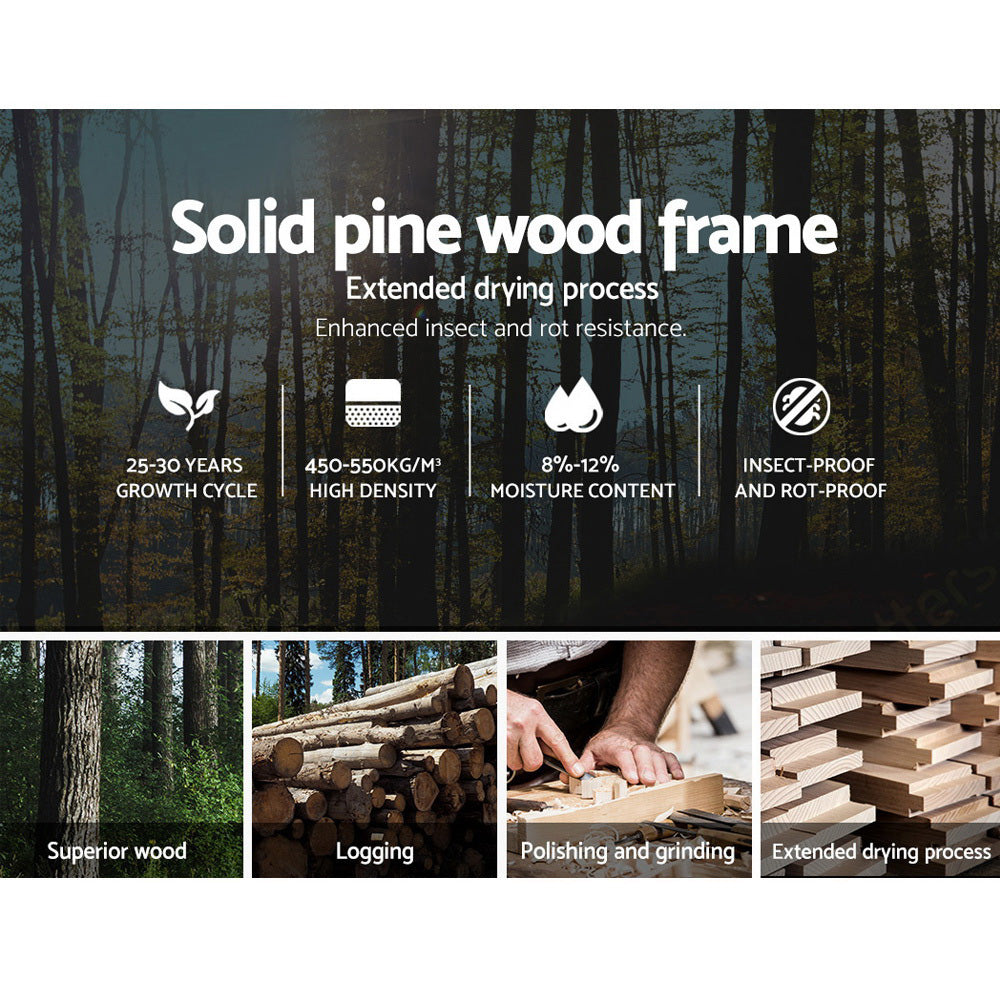 Albany (King Single) Pinewood Bed Frame - White - Homecoze