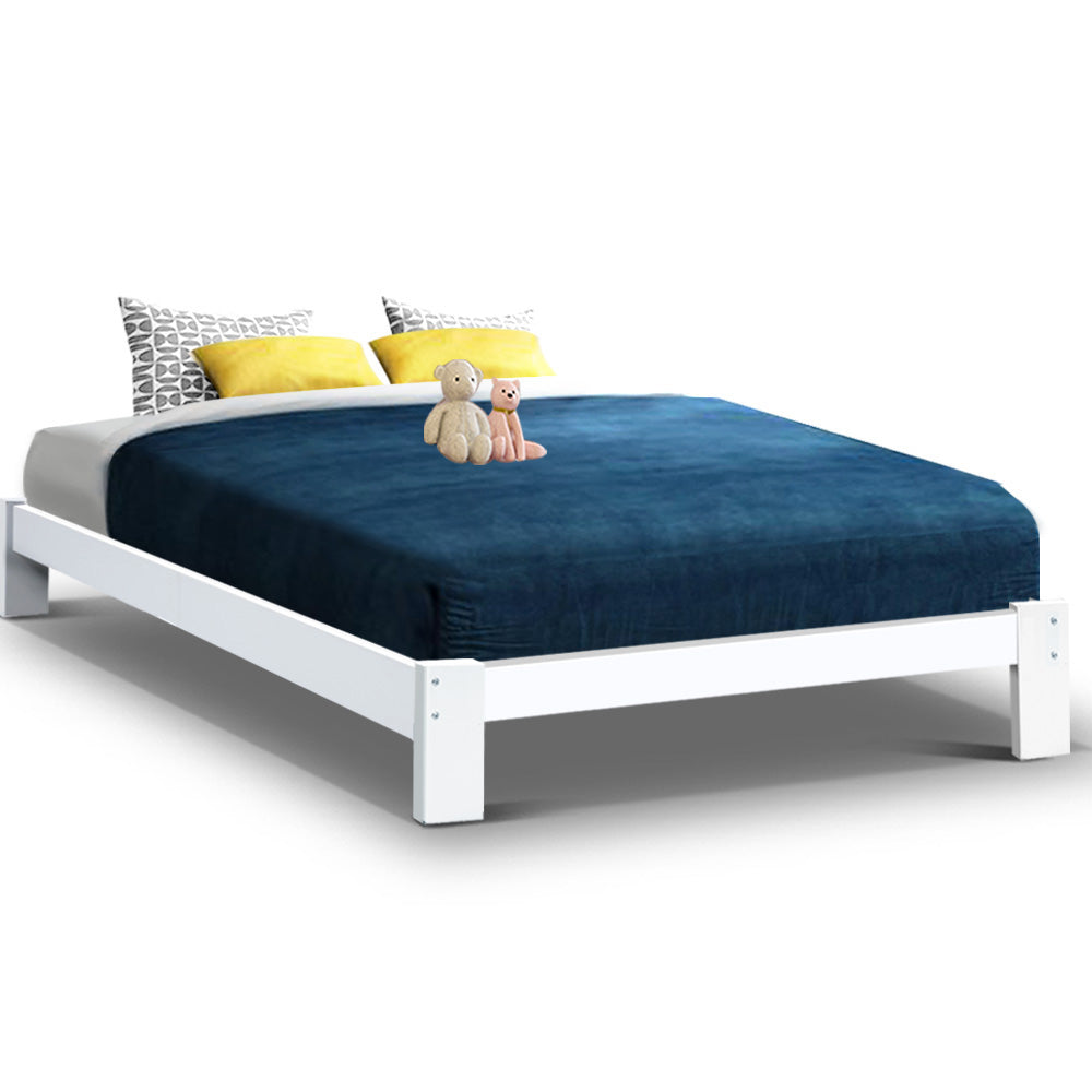 Boise (Double) Pinewood Bed Frame - White - Homecoze