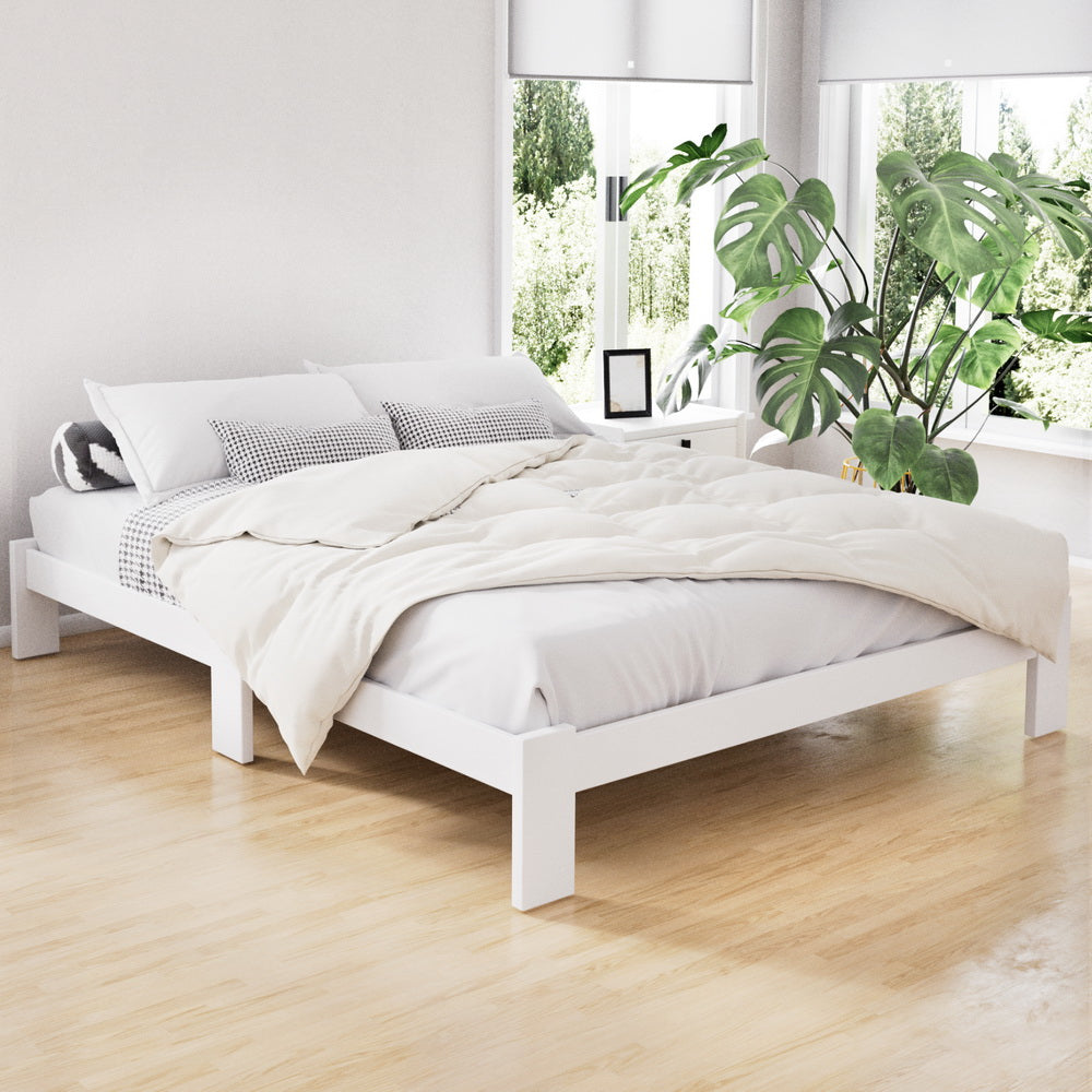Boise (Double) Pinewood Bed Frame - White - Homecoze