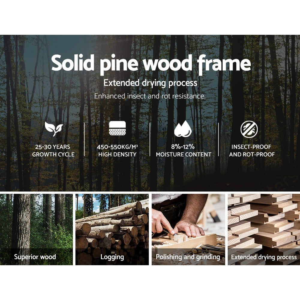 Boise (Queen) Pinewood Bed Frame - White - Homecoze